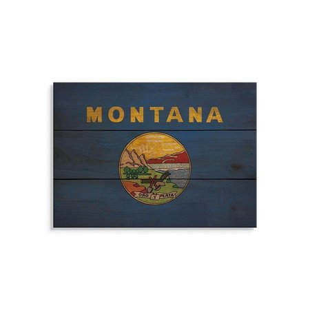 WILE E. WOOD 15 x 11 in. Montana State Flag Wood Art FLMT-1511